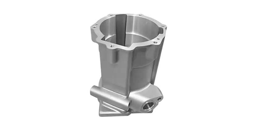 CNC milled electric motor housing — thin-wall aluminum enclosure