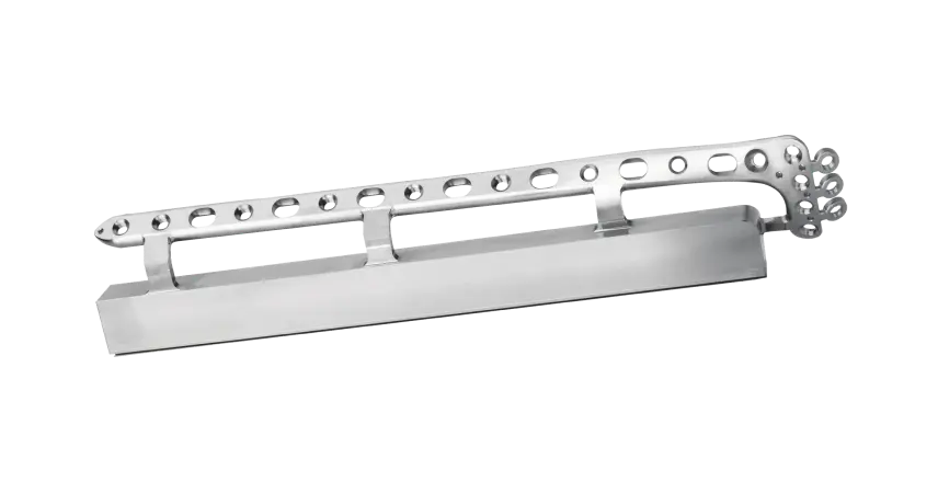 CNC milled titanium tibia bone plate — orthopedic implant precision machining