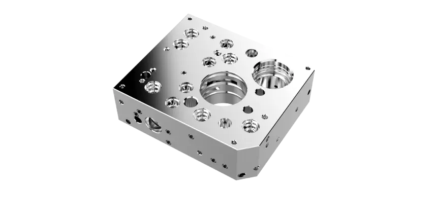 CNC machined valve body — precision milled hydraulic component